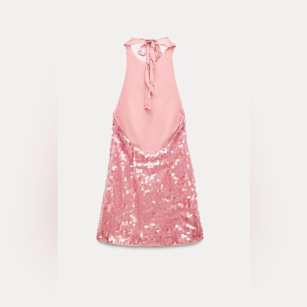 Zara SEQUIN HALTER DRESS - Picture 4 of 9